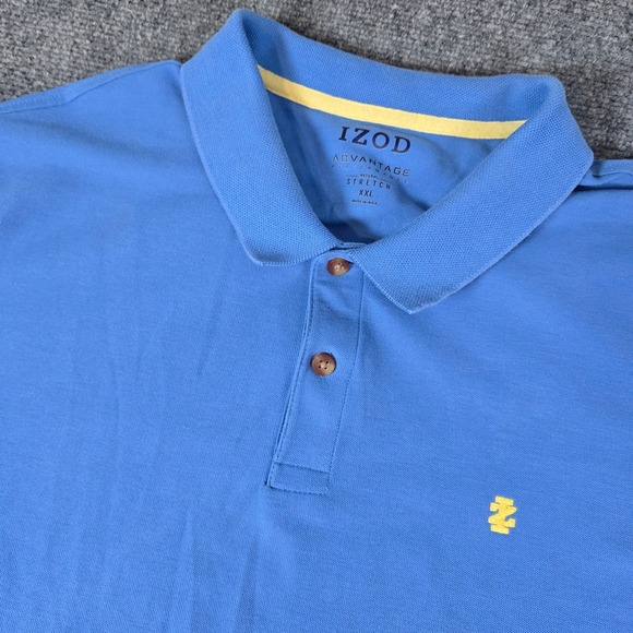 IZOD Advantage Performance Natural Stretch Blue Polo Shirt Mens XXL - Picture 1 of 12